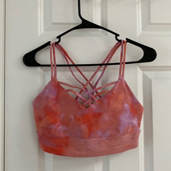 SALE Joylab Tie Dye M Sports Bra, Pink Orange Purple size 4 6 - Picture 6 of 10